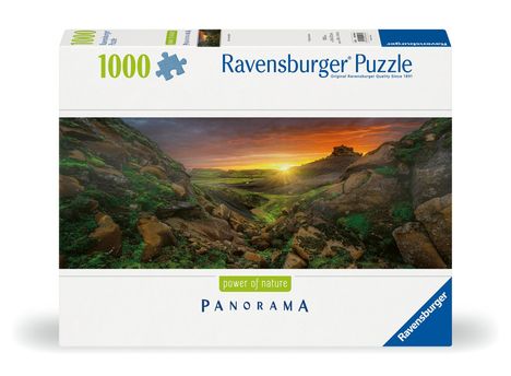 Ravensburger Puzzle 12000046 - Sonne über Island - 1000 Teile Puzzle für Erwachsene und Kinder ab 14 Jahren, Landschaftspuzzle im Panorama-Format, Diverse