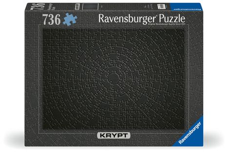 Ravensburger Puzzle 12000054 - Krypt Puzzle Schwarz - Schweres Puzzle für Erwachsene und Kinder ab 14 Jahren, mit 736 Teilen, Diverse