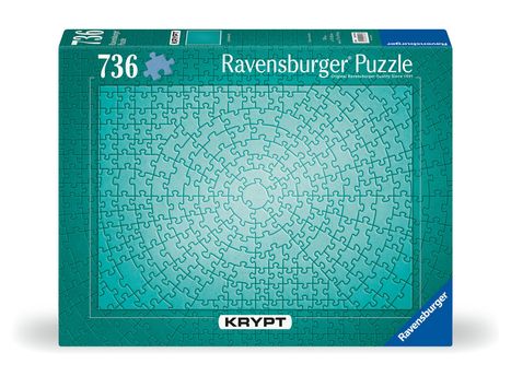 Ravensburger Puzzle 12000189 - Krypt Puzzle Metallic Mint - Schweres Puzzle für Erwachsene und Kinder ab 14 Jahren, mit 736 Teilen, Diverse