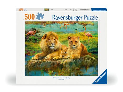 Ravensburger Puzzle 12000220 - Löwen in der Savanne - 500 Teile Puzzle für Erwachsene und Kinder ab 10 Jahren, Puzzle mit Löwen-Motiv, Diverse