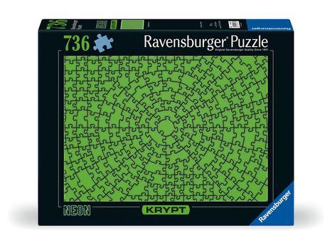 Ravensburger Krypt Puzzle 12000276 - Krypt Neon Green - 736 Teile Puzzle 14 Jahren, Diverse