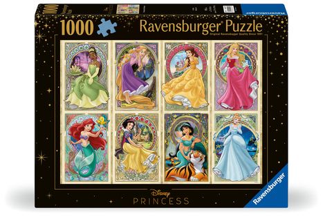 Ravensburger Puzzle 12000497 - Nouveau Art Prinzessinnen - 1000 Teile Disney Puzzle für Erwachsene und Kinder ab 14 Jahren, Diverse