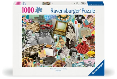 Ravensburger Puzzle 12000618 - Die 50er Jahre - 1000 Teile Puzzle für Erwachsene ab 14 Jahren, Diverse