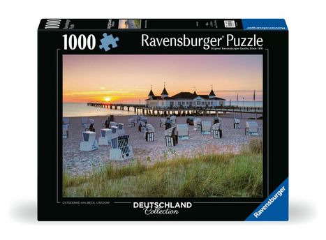 Ravensburger Puzzle 12000644 - Ostseebad Ahlbeck, Usedom - 1000 Teile Puzzle für Erwachsene und Kinder ab 14 Jahren, Puzzle mit Strand-Motiv, Diverse