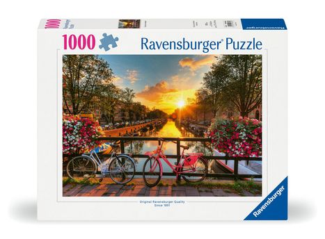 Ravensburger Puzzle 12000662 1000 Teile Fahrräder in Amsterdam - Farbenfrohes Puzzle für Erwachsene und Kinder in bewährter Ravensburger Qualität, Diverse
