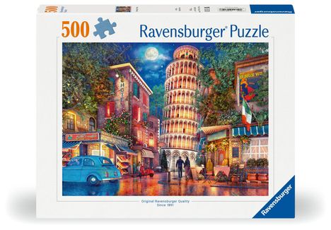 Ravensburger Puzzle 12000709 - Abends in Pisa - 500 Teile Puzzle für Erwachsene und Kinder ab 12 Jahren, Diverse