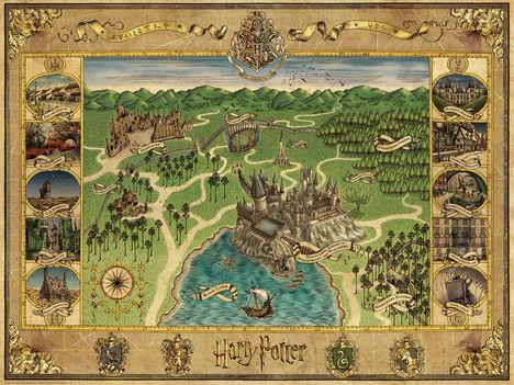 Ravensburger Puzzle 12000720 - Hogwarts Karte - 1500 Teile Puzzle für Erwachsene und Kinder ab 14 Jahren, Harry Potter Fan-Artikel, Diverse