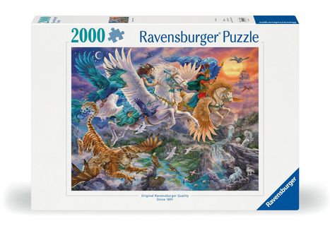 Ravensburger Puzzle 12000806 - Auf dem Pegasus durch die Lüfte - 2000 Teile Puzzle für Erwachsene ab 14 Jahren, Diverse