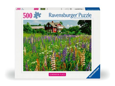 Ravensburger Puzzle 12000844, Scandinavian Places - Bauernhof in Schweden - 500 Teile Puzzle für Erwachsene und Kinder ab 12 Jahren, Diverse