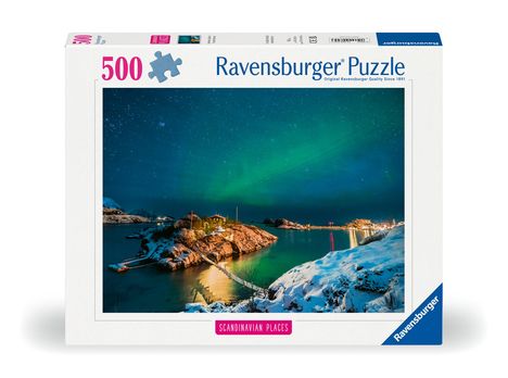 Ravensburger Puzzle 12000845, Scandinavian Places - Nordlichter in Tromsø, Norwegen - 500 Teile Puzzle für Erwachsene und Kinder ab 12 Jahren, Diverse