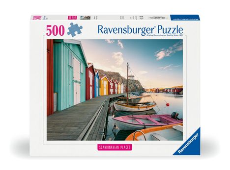 Ravensburger Puzzle 12000847, Scandinavian Places - Bootshäuser in Smögen, Schweden - 500 Teile Puzzle für Erwachsene und Kinder ab 12 Jahren, Diverse