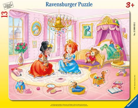 Ravensburger Kinderpuzzle - 12000855 Im Prinzessinnenschloss - 8-17 Teile Rahmenpuzzle für Kinder ab 3 Jahren, Diverse