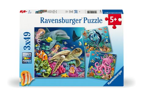 Ravensburger Kinderpuzzle - 12000859 Bezaubernde Unterwasserwelt - 3x49 Teile Puzzle für Kinder ab 5 Jahren, Diverse