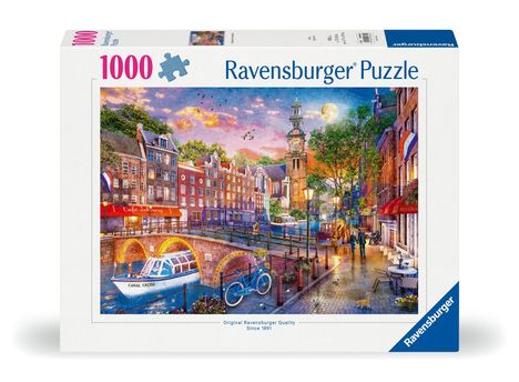 Ravensburger Puzzle 12000884 Sonnenuntergang Amsterdam - 1000 Teile Puzzle für Erwachsene ab 14 Jahren, Diverse
