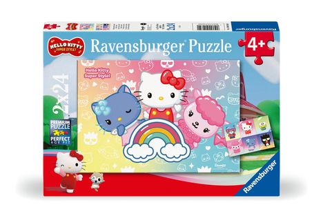 Ravensburger Kinderpuzzle 12001034 - Die besten Freunde - 2x24 Teile Hello Kitty Puzzle für Kinder ab 4 Jahren, Diverse