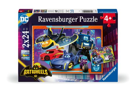 Ravensburger Kinderpuzzle 12001054 - Seid ihr bereit? - 2x24 Teile Batwheels Puzzle für Kinder ab 4 Jahren, Diverse