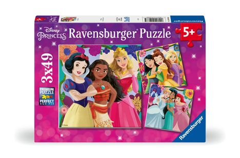 Ravensburger Kinderpuzzle 12001068 - Girl Power! - 3x49 Teile Disney Princess Puzzle für Kinder ab 5 Jahren, Diverse