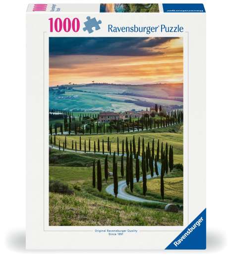 Ravensburger Puzzle 12001208 - Orciatal, Toskana - 1000 Teile Puzzle für Erwachsene und Kinder ab 14 Jahren, Diverse