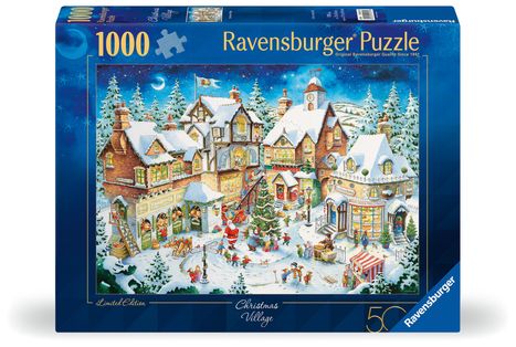 Ravensburger 50-jähriges Jubiläum: Weihnachtsdorf Limited Edition Nr.28 1000-teiliges Puzzle, Diverse