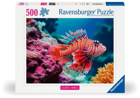 Ravensburger Puzzle 12001334, Colorful Animals - Rotfeuerfisch - 500 Teile Puzzle für Erwachsene und Kinder ab 12 Jahren, Diverse