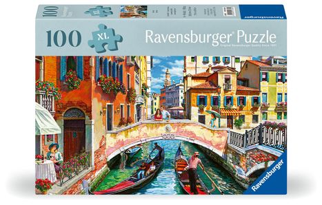 Ravensburger Puzzle 12001365 - Venedig - Puzzle für ältere Menschen und Senioren, mit 100 extra griffigen Puzzleteilen, großer Bildvorlage und Unterlage zum Puzzeln, Diverse