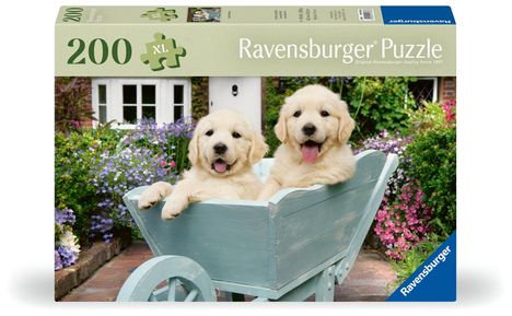 Ravensburger Puzzle 12001368 - Golden Retriever - Puzzle für ältere Menschen und Senioren, mit 200 extra griffigen Puzzleteilen, großer Bildvorlage und Unterlage zum Puzzeln, Diverse