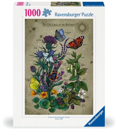 Ravensburger Puzzle 12001435 - Lifecircle Butterfly - 1000 Teile Puzzle für Erwachsene und Kinder ab 14 Jahren, Diverse