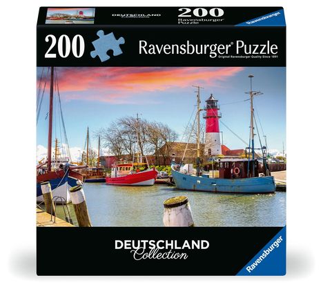 Ravensburger Puzzle 12001476 - Der Hafen von Büsum - 300 Teile Puzzle Deutschland Collection für Erwachsene ab 14 Jahren, Diverse