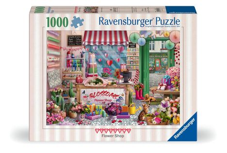 Erwachsenenpuzzle 1000 Teile - Der kleine Blumenladen, Spiele