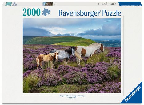 Ravensburger Puzzle 12001751 - Wildpferde in der Heide - 2000 Teile Puzzle, für Pferde-Fans ab 14 Jahren, Spiele
