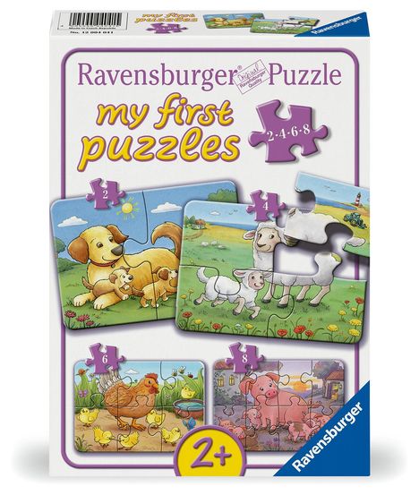 Ravensburger Kinderpuzzle - 12004041 Kleine Bauernhoftiere - my first puzzle mit 2,4,6,8 Teilen - Puzzle für Kinder ab 2 Jahren, Diverse