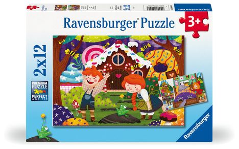 Ravensburger Kinderpuzzle - 12004045 Märchenhafte Geschichten - Puzzle für Kinder ab 3 Jahren, mit 2x12 Teilen, Diverse