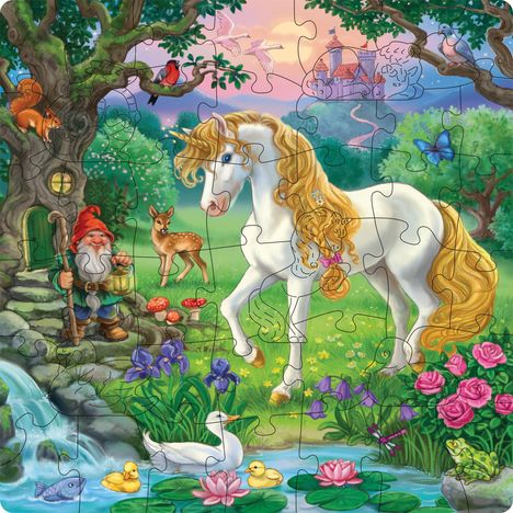 Kinderpuzzle 44 Teile - Märchenhaftes Einhorn, Spiele
