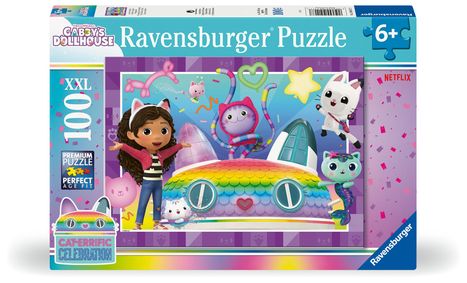 Ravensburger Kinderpuzzle - 12004117 Gabby's Dollhouse - Puzzle für Kinder ab 6 Jahren, mit 100 Teilen im XXL-Format, Diverse