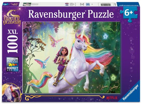 Ravensburger Kinderpuzzle - 12004164 Unicorn Academy - Puzzle für Kinder ab 6 Jahren, mit 100 Teilen im XXL-Format, Diverse