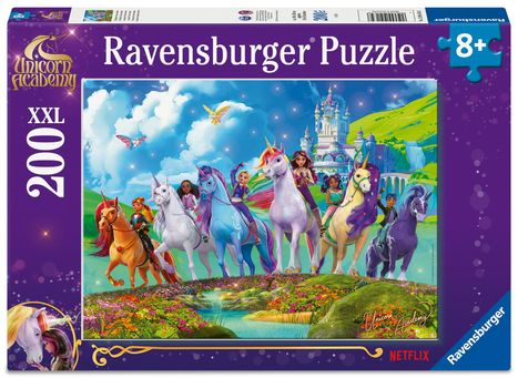 Ravensburger Kinderpuzzle - 12004165 Unicorn Academy - Puzzle für Kinder ab 8 Jahren, mit 200 Teilen im XXL-Format, Diverse