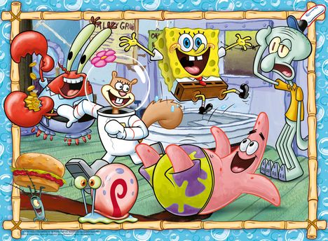 Kinderpuzzle 200 XXL Teile - Spongebob - Neue Abenteuer in Bikini Bottom, Spiele