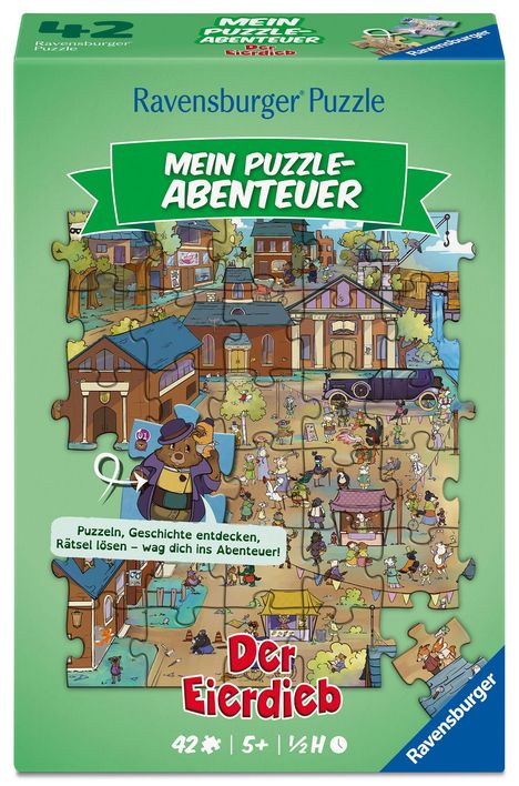 Mein Puzzle-Abenteuer: Der Eierdieb. Puzzleln, Geschichte entdecken, Rätsel lösen – wag dich ins Abenteuer! Ab 5+, 42 Teile.