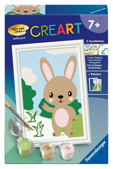 CreArt, Malen nach Zahlen Kinder - Süßer Hase, Spiele