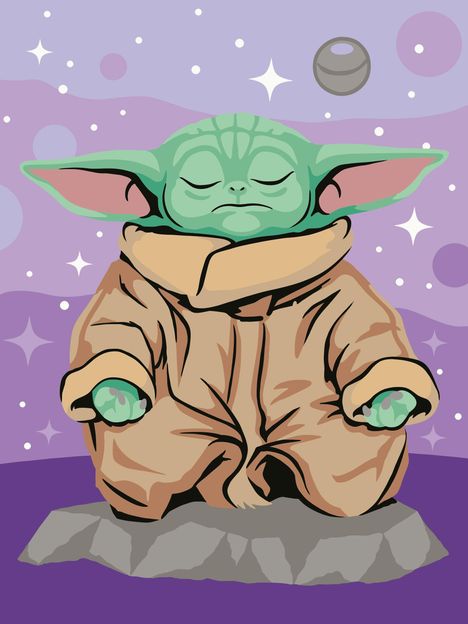 CreArt, Malen nach Zahlen Adults Trend - Star Wars Meditierender Grogu, Spiele