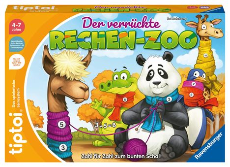 Kai Haferkamp: Ravensburger tiptoi Spiel 00104 - Der verrückte Rechen-Zoo - Lernspiel ab 4 Jahren, lehrreiches Zahlenspiel für Jungen und Mädchen, für 1-4 Spieler, Spiele