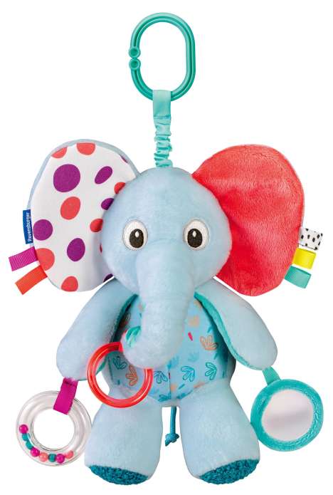 Ravensburger 4855 play+ Entdecker-Elefant, Kuscheltier mit vielen Spieleffekten, für zuhause und unterwegs, Baby-Spielzeug ab 0 Monaten, Spiele