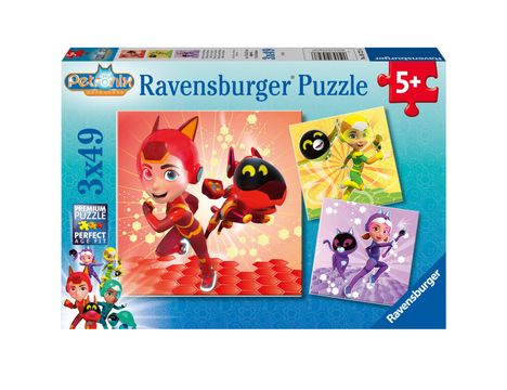 Ravensburger Kinderpuzzle 05727 - Matt, Jia und Emma - 3x49 Teile Petronix Puzzle für Kinder ab 5 Jahren, Diverse