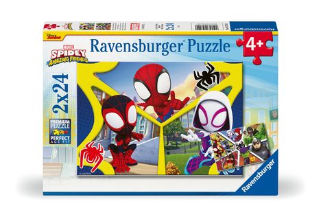Ravensburger Kinderpuzzle 05729 - Spidey und seine Super-Freunde - 2x24 Teile Spidey Puzzle für Kinder ab 4 Jahren, Diverse