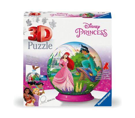 Ravensburger 3D Puzzle 11579 - Puzzle-Ball Disney Princess - Puzzeln in drei Dimensionen nach Motiv oder Zahlen - für große und kleine Fans der Disney Prinzessinnen ab 6 Jahren, Diverse