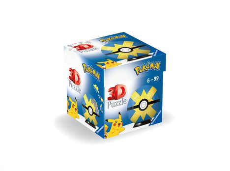 Ravensburger 3D Puzzle 11580 - Puzzle-Ball Pokémon Pokéballs - Flottball - [EN] Quick Ball - für große und kleine Pokémon Fans ab 6 Jahren, Diverse