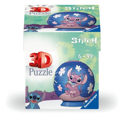 Ravensburger 3D Puzzle 11597 - Puzzle-Ball Disney Stitch &amp; Angel - für große und kleine Stitch Fans ab 6 Jahren, Diverse