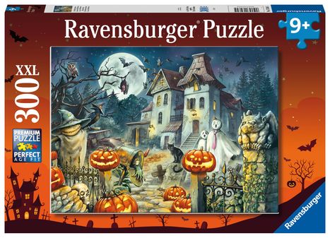 Ravensburger Kinderpuzzle 13264 - Das Halloweenhaus 300 Teile XXL - Puzzle für Kinder ab 9 Jahren, Spiele