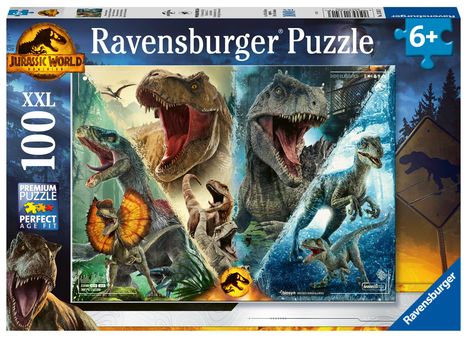 Ravensburger Puzzle 13341 - Dinosaurierarten - 100 Teile XXL Jurassic World Dominion Puzzle für Kinder ab 6 Jahren, Diverse