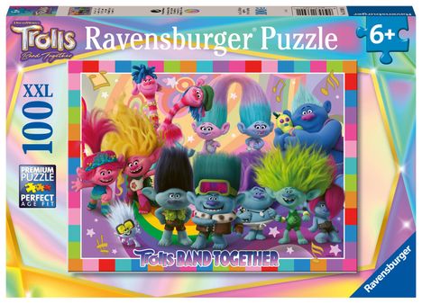 Ravensburger Kinderpuzzle 13390 - Trolls 3 - 100 Teile XXL Trolls Puzzle für Kinder ab 6 Jahren, Diverse